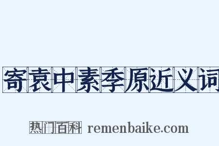 寄袁中素季原近义词是什么意思的图片